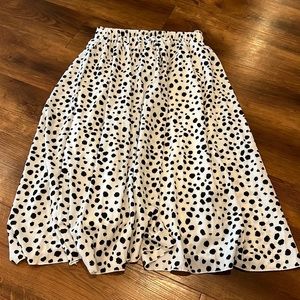 Amazon Black and White Polka Dot Midi Skirt